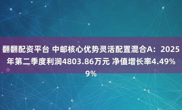 翻翻配资平台 中邮核心优势灵活配置混合A：2025年第二季度利润4803.86万元 净值增长率4.49%