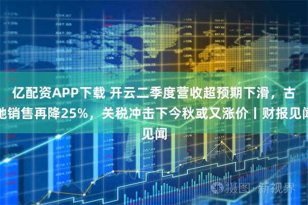 亿配资APP下载 开云二季度营收超预期下滑，古驰销售再降25%，关税冲击下今秋或又涨价丨财报见闻